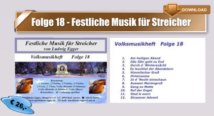 € 26,- Folge 18 - Festliche Musik für Streicher DOWNLOAD